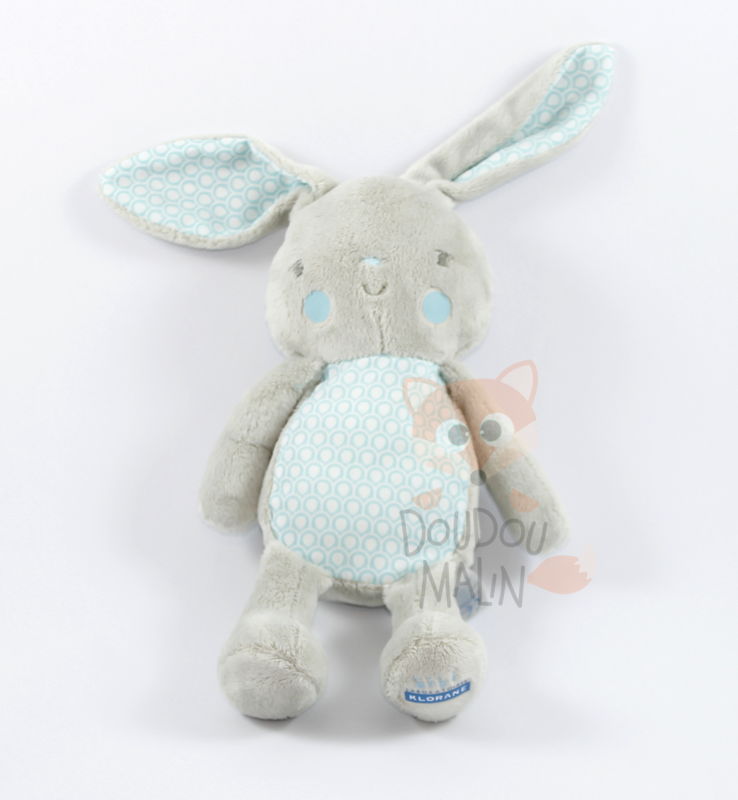  baby comforter blue grey rabbit 